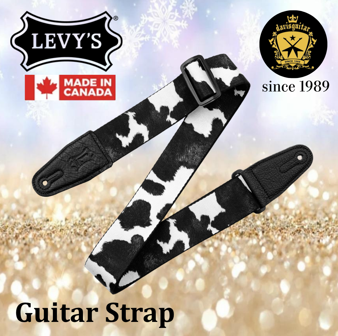 Levy's Leather MP2AP-COW Untamed Animal Print Series Guitar Strap Cow Print