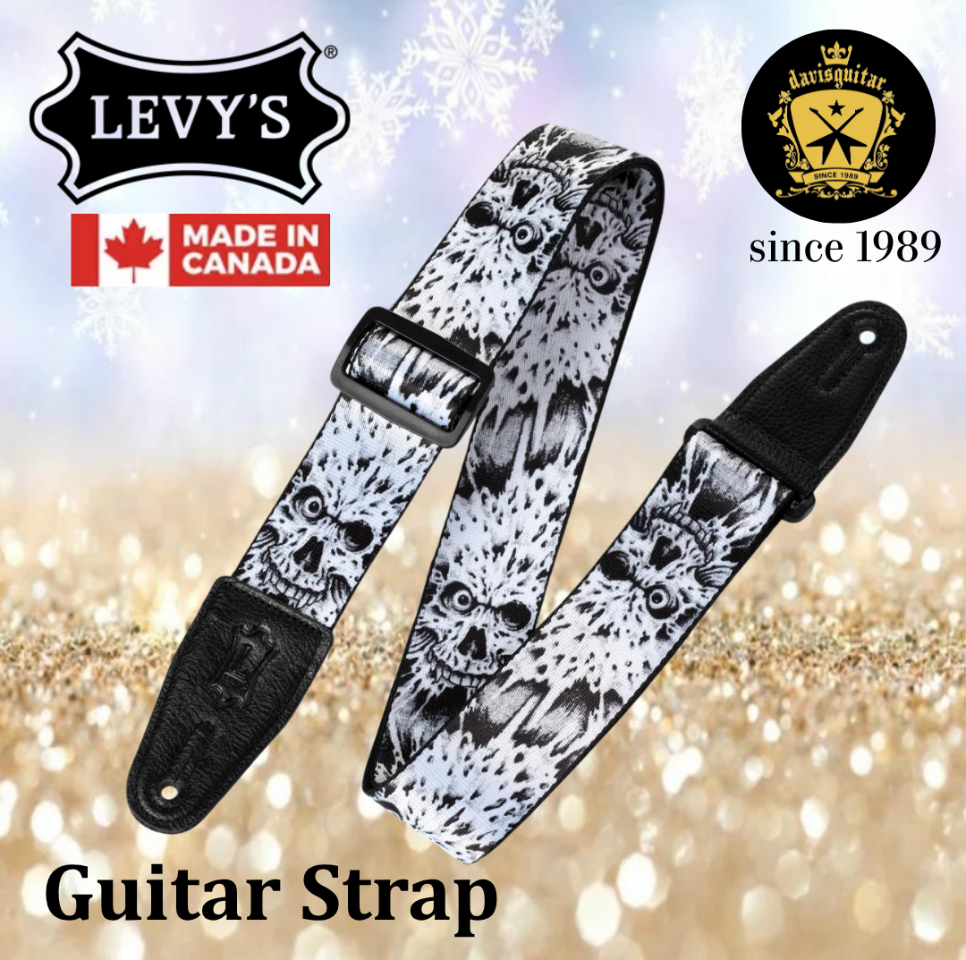 Levy's Leather MP-16 Skull Series Guitar Strap Zombie Skull Motif