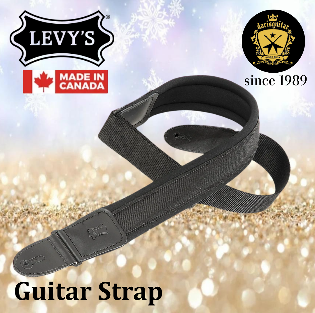 Levy's Leather PM48NP2-BLK Comfort Series Guitar Strap Black Padded Neoprene