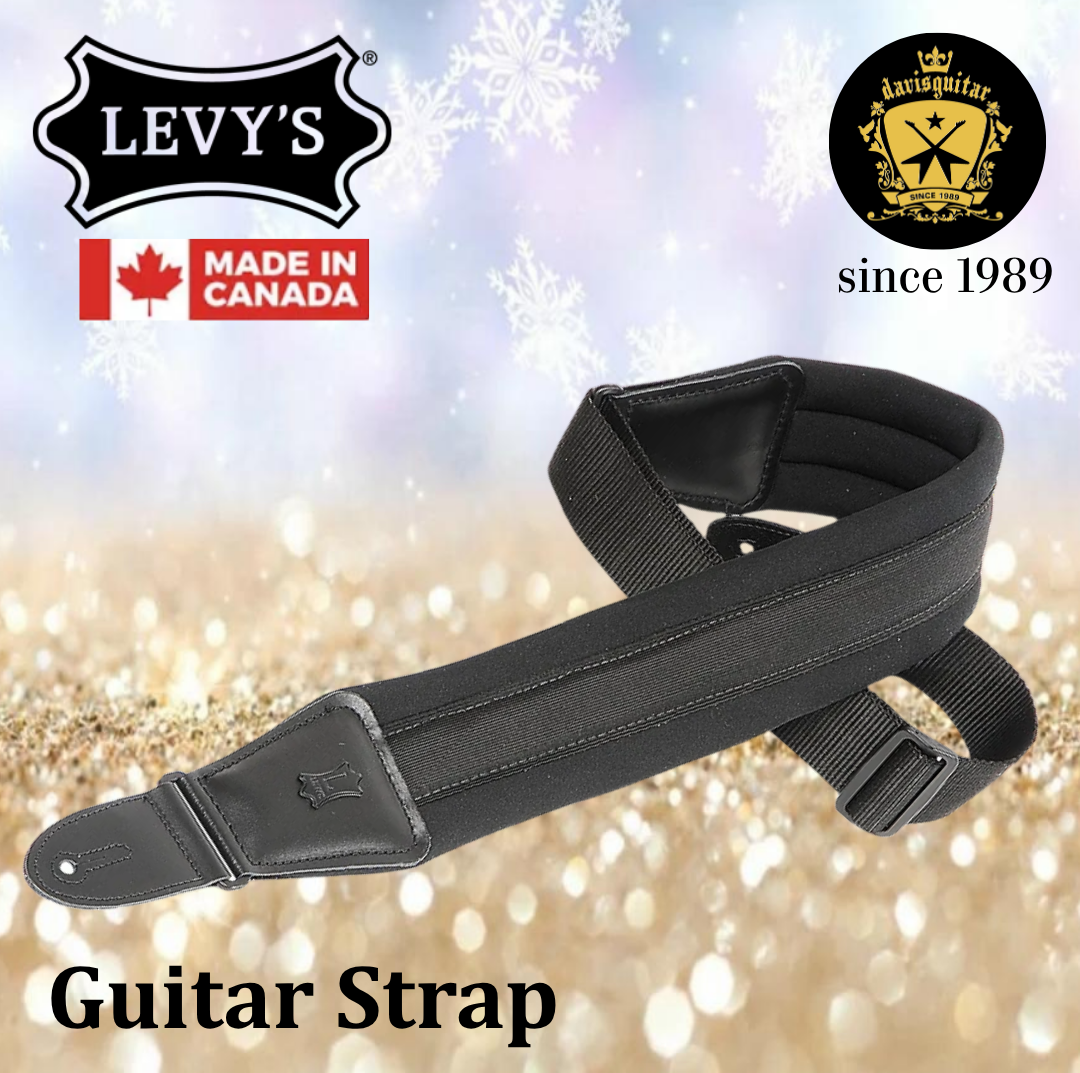 Levy's Leather PM48NP3-BLK Comfort Series Guitar Strap Black Padded Neoprene