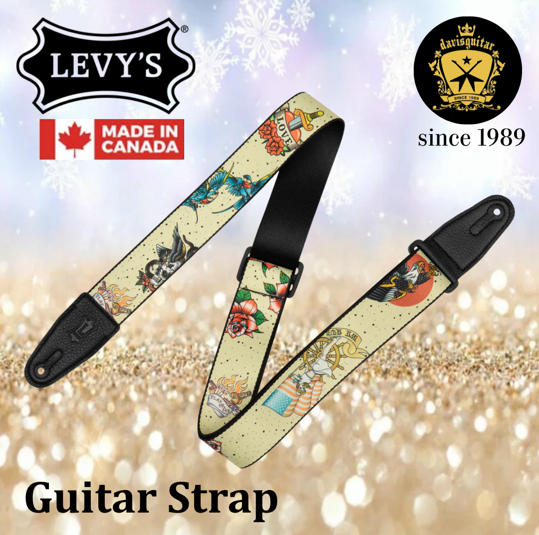 Levy’s Leather Tattoo Series 2" Polyester Guitar Strap – MP2TAT-005