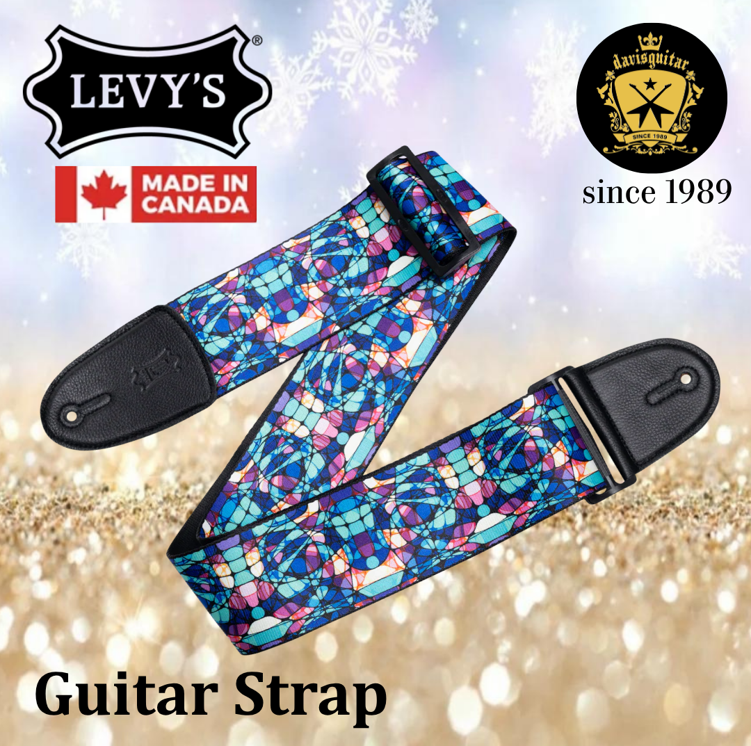 Levy’s Leather Stained Glass Series 3" Wide Polypropylene Guitar Strap – Blue Mirage MP3SG-001