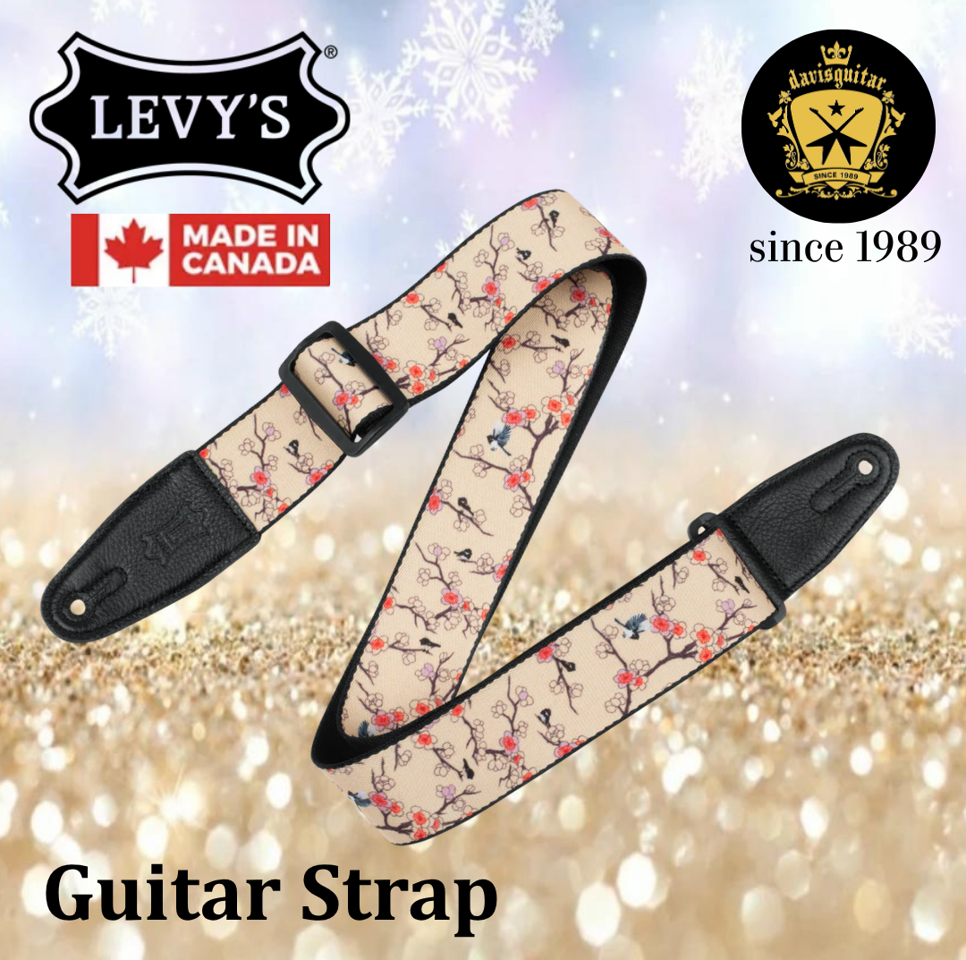 Levy’s Leather Nature Series 2" Polyester Guitar Strap  Cherry Trees &amp; Birds MPD2-115