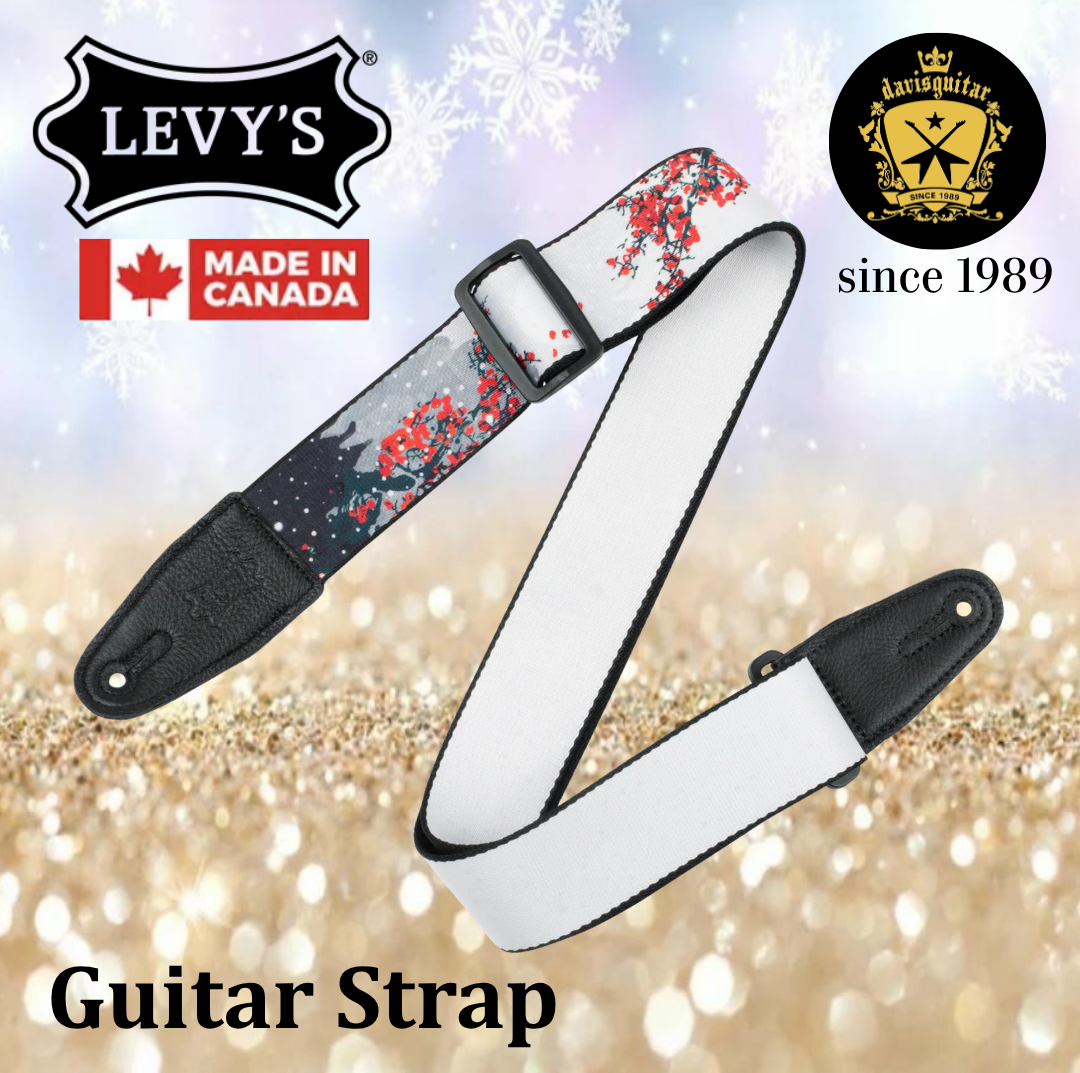 Levy’s Leather Nature Series 2" Polyester Guitar Strap – Cherry Blossoms Snow MPD2-116