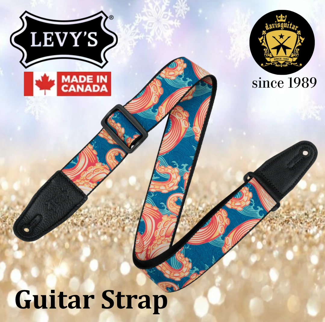 Levy’s Leather Graphic Waves Series 2" Polyester Guitar Strap Tentacles Waves MPD2-117