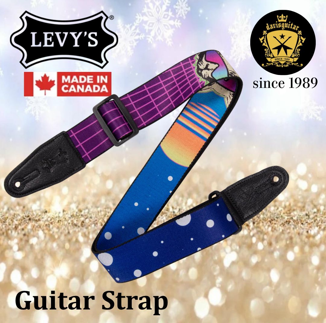 Levy’s Leather Graphic Waves Series 2" Polyester Guitar Strap – Cyber Cat MPD2-119