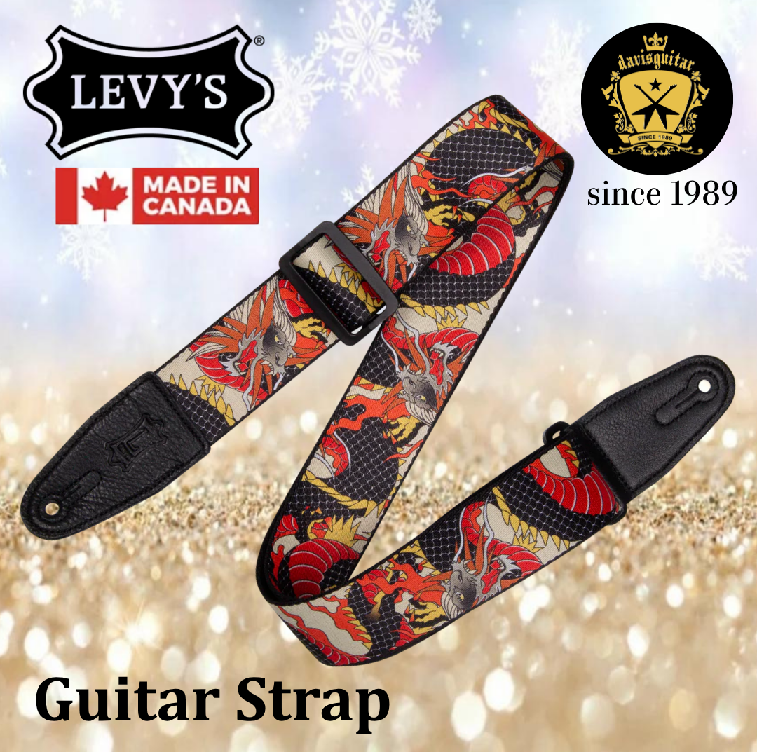 Levy’s Leather Eastern Harmony Series 2" Polyester Guitar Strap – Japanese Traditional Dragon MPD2-123
