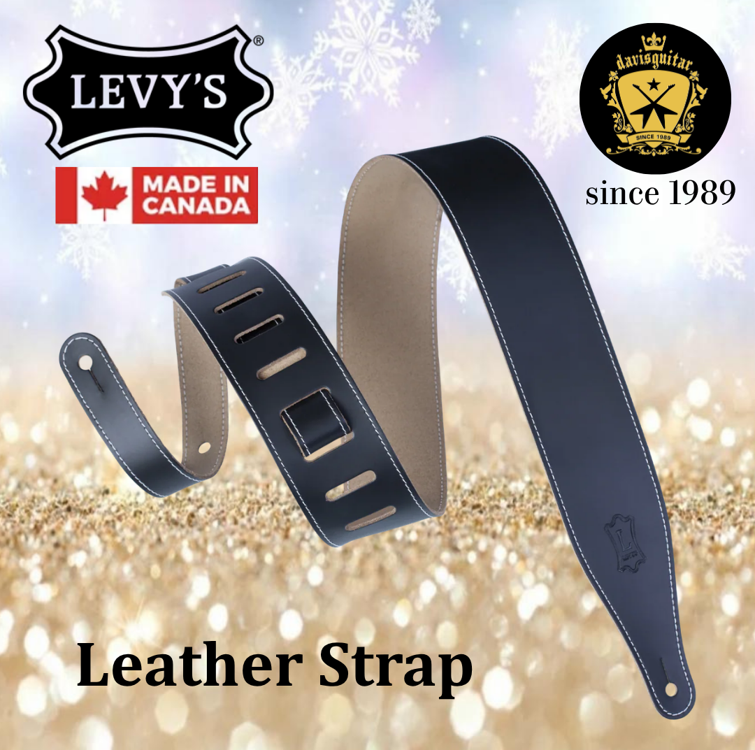 Levy’s Leathers DM17 Black Top Grain Series Guitar Strap