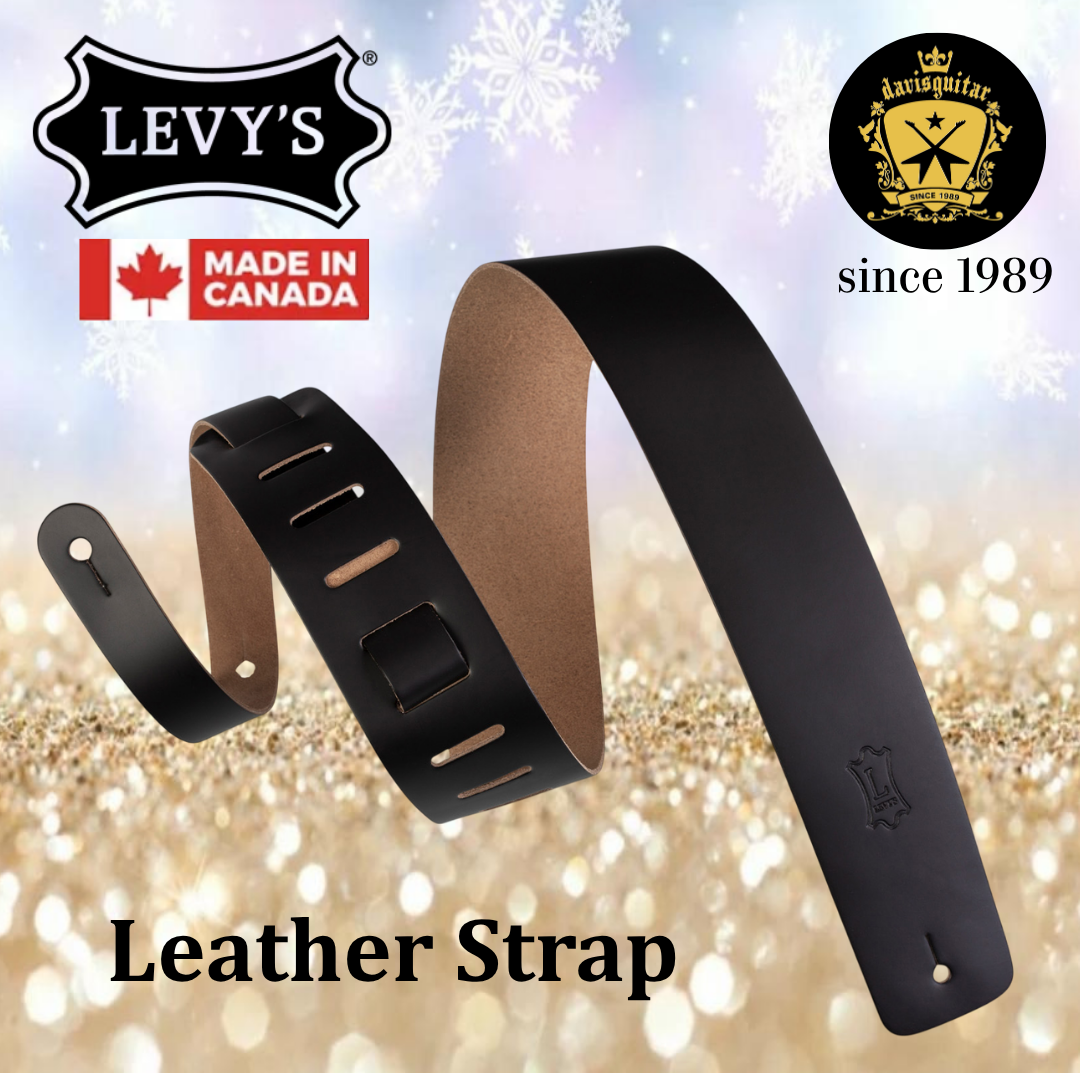 Levy’s Leathers M1-Black Streamline Leather Series Guitar Strap