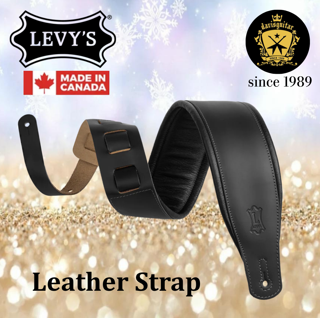 Levy’s Leathers M26PD Black Amped Leather Series Guitar Strap