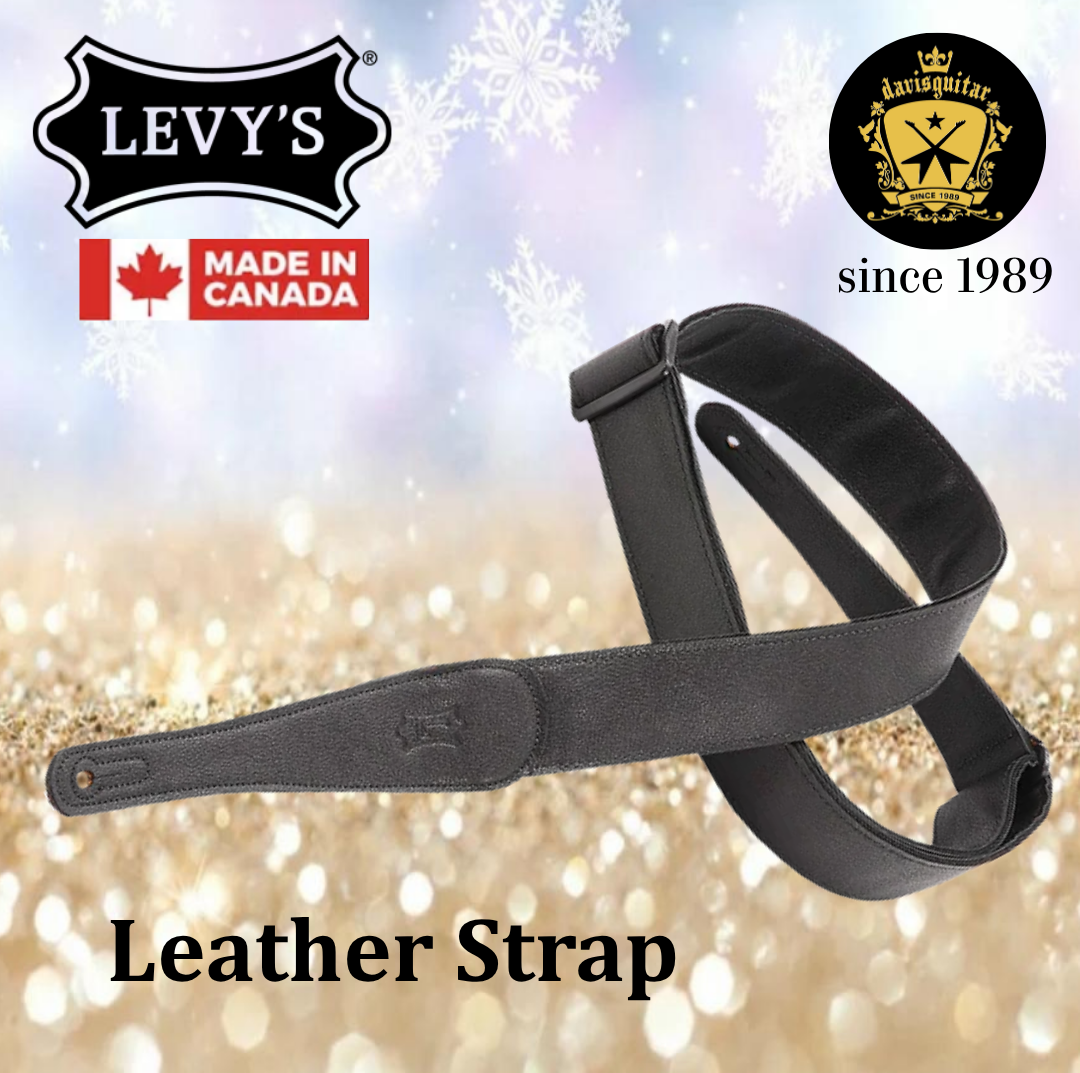 Levy’s Leathers M7GG Black Leather Tri Glides Series Guitar Strap