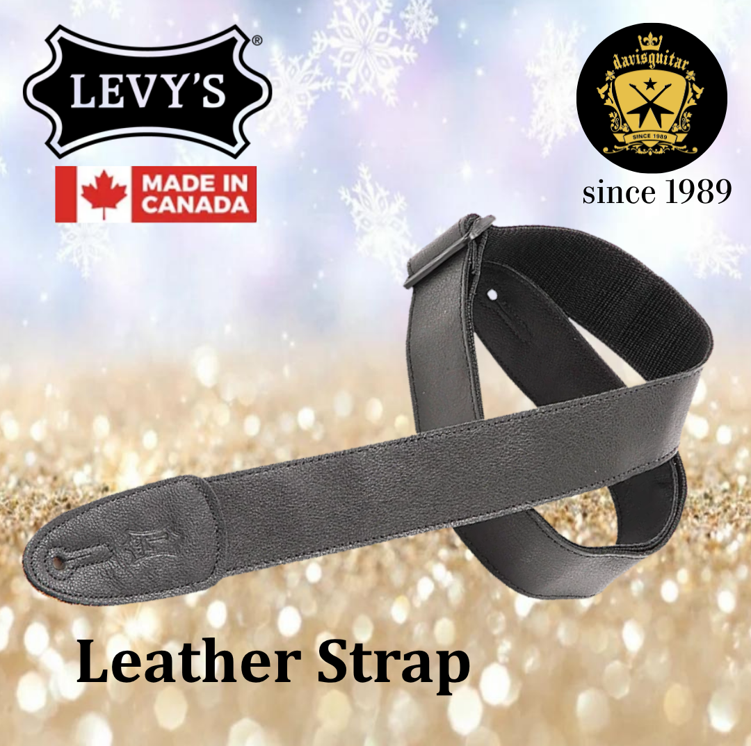 Levy’s Leathers M7GP Black Leather Tri Glides Series Guitar Strap