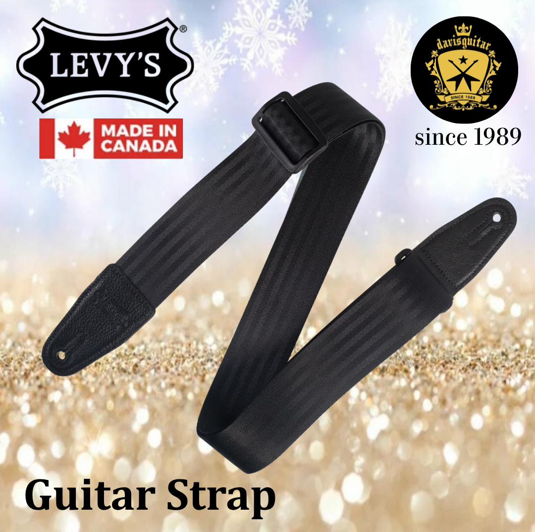 Levy’s Leathers M8SB Black Seatbelt Series Guitar Strap