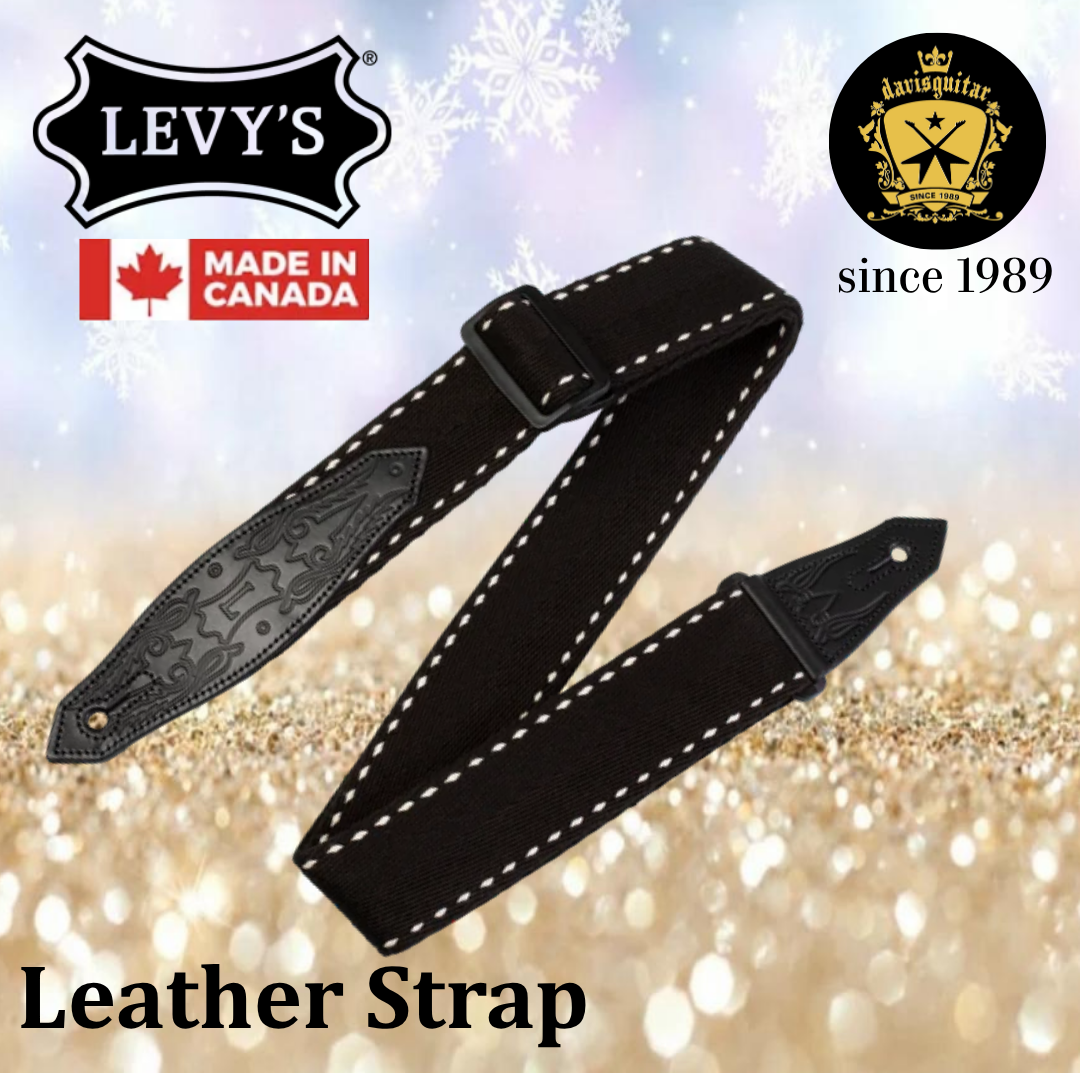 Levy’s Leathers MSSC80-BLK Black Cowboy Cotton Series Guitar Strap