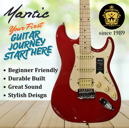 Mantic Beginner Electric Guitar Red Strat Style S/S/H pickup MST-100H with Bag