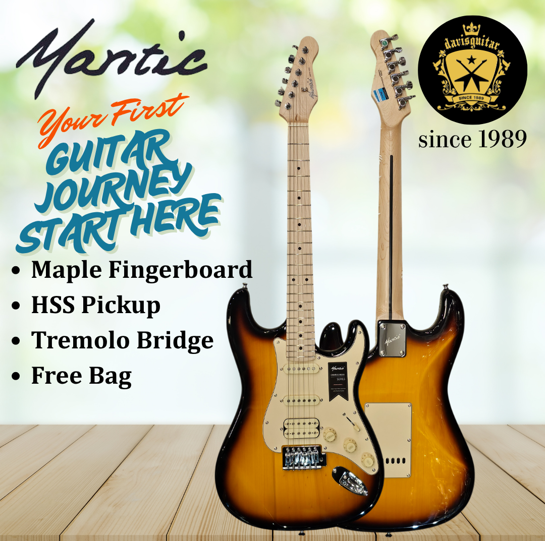 Mantic Beginner Electric Guitar Sunburst Strat Style S/S/H pickup MST-100H with Bag