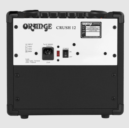Orange Amp Crush 12 Combo for Electric Guitar 12 watts Headphone Output Aux Input Black