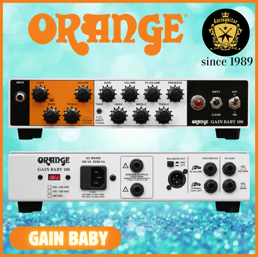 Orange Gain Baby 100 Electric Guitar Amp Head 2 Channel 100 Watt With Bag