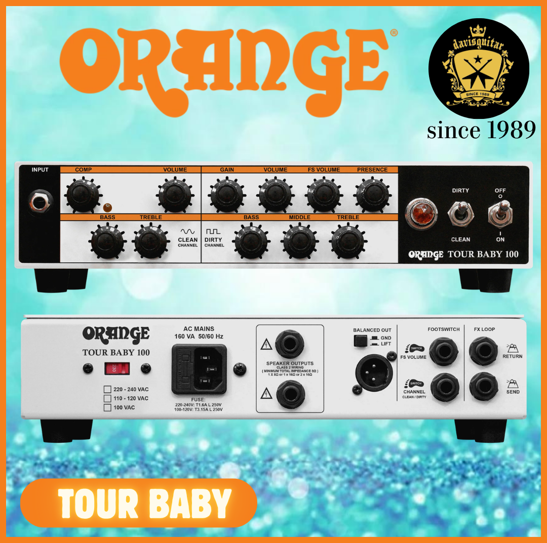 Orange Tour Baby 100 Electric Guitar Amp Head 2 Channel 100 Watt With Bag