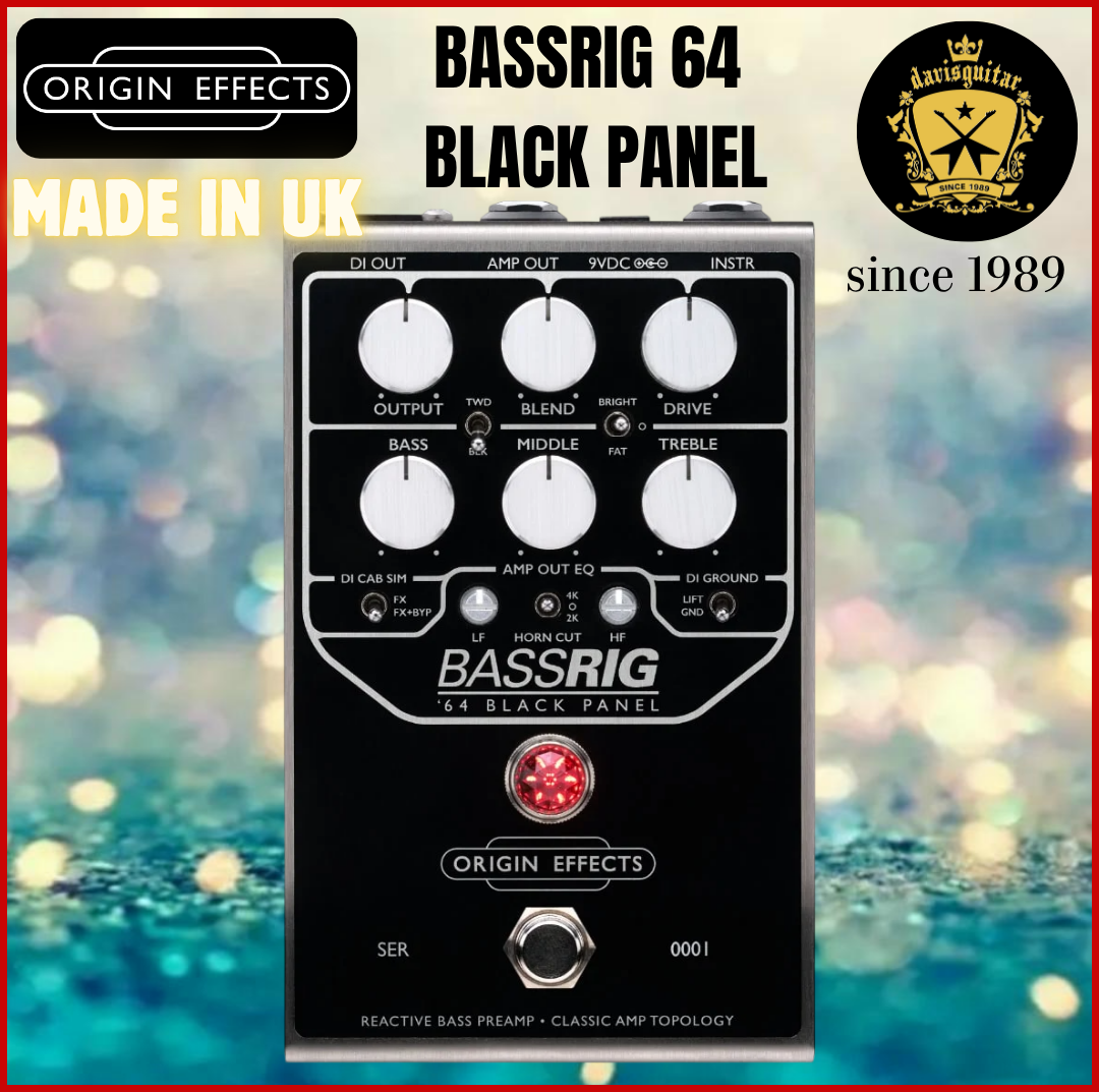 Origin Effects Bassrig '64 Black Panel Bass Preamp DI Cab Sim Guitar Effect Pedal