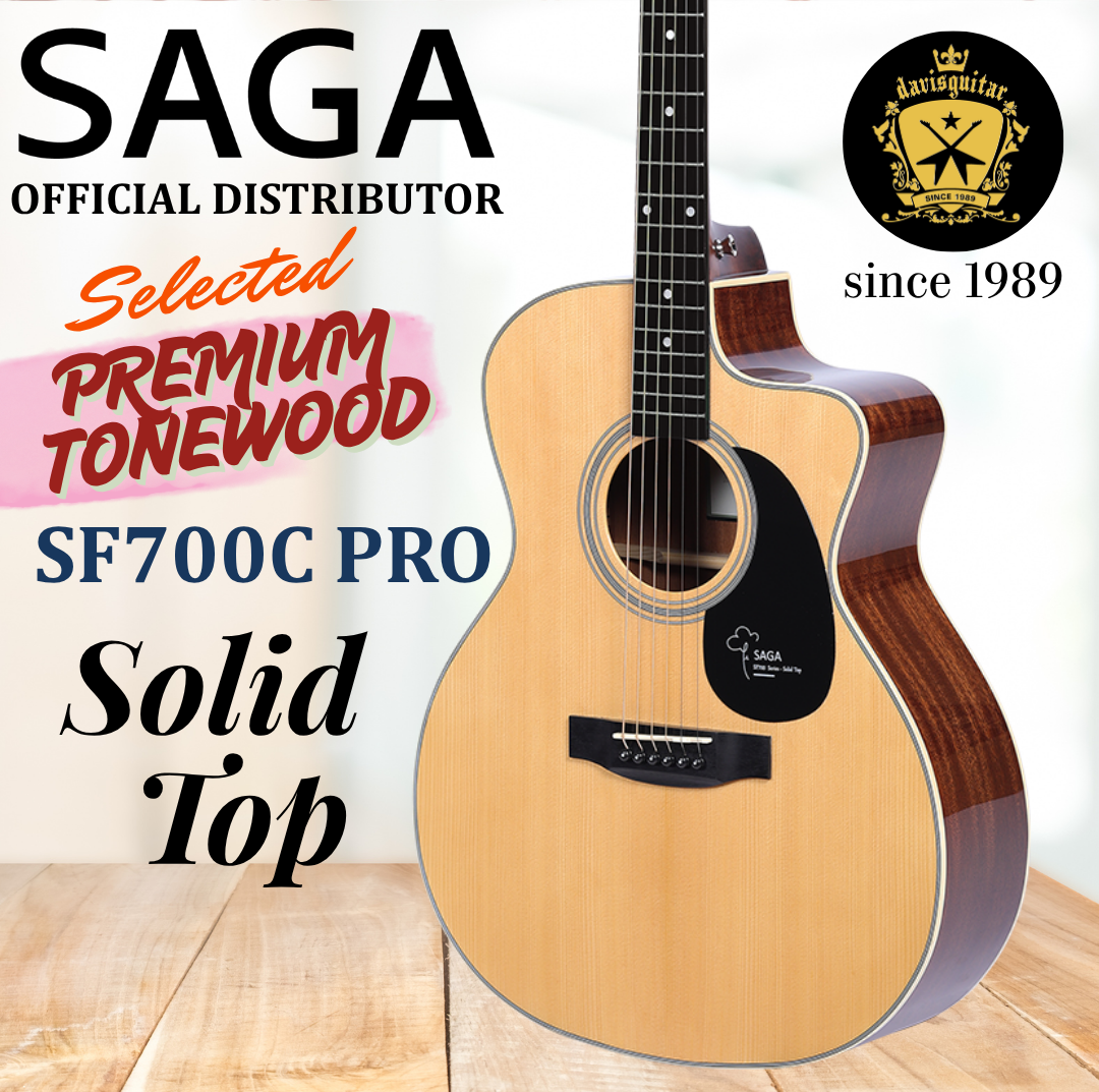 Saga Acoustic Guitar SF700C Pro Torrefied Solid Spruce Top