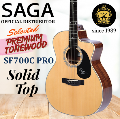 Saga Acoustic Guitar SF700C Pro Torrefied Solid Spruce Top