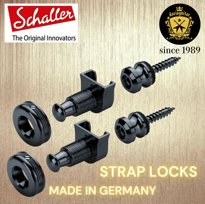 Schaller Parts Strap Lock Black for electric or bass guitar Made In Germany