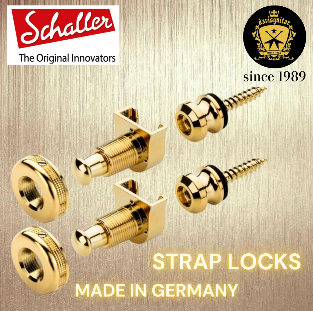 Schaller Parts Strap Lock Gold for Electric or Bass Guitar Made In Germany