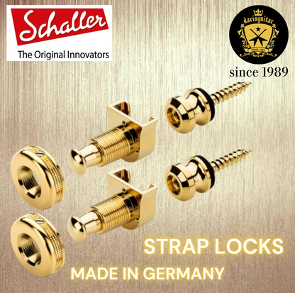 Schaller Parts Strap Lock Gold for Electric or Bass Guitar Made In Germany