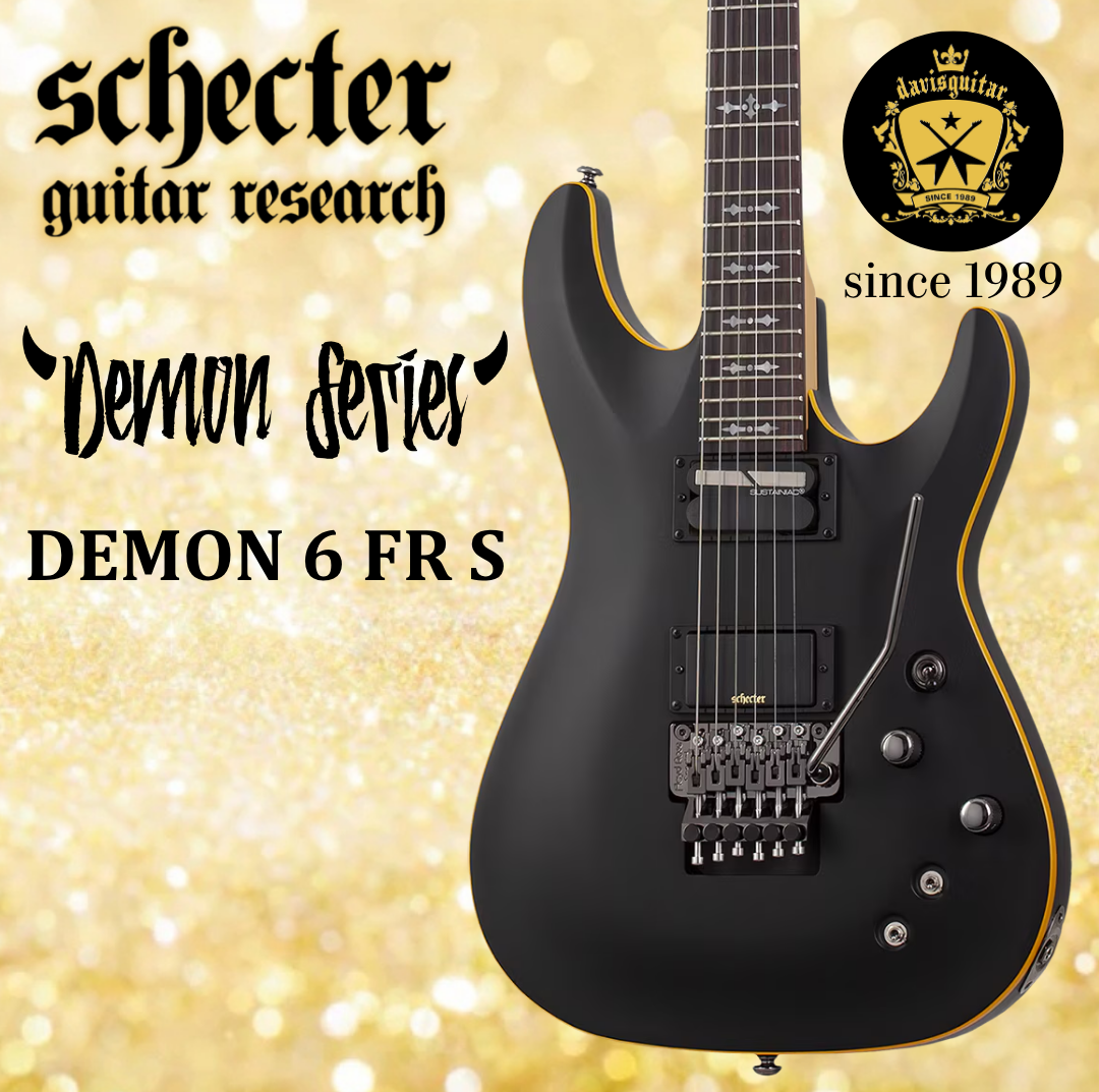 Schecter Demon-6 FR-S Sustainiac Aged Black Satin Electric Guitar