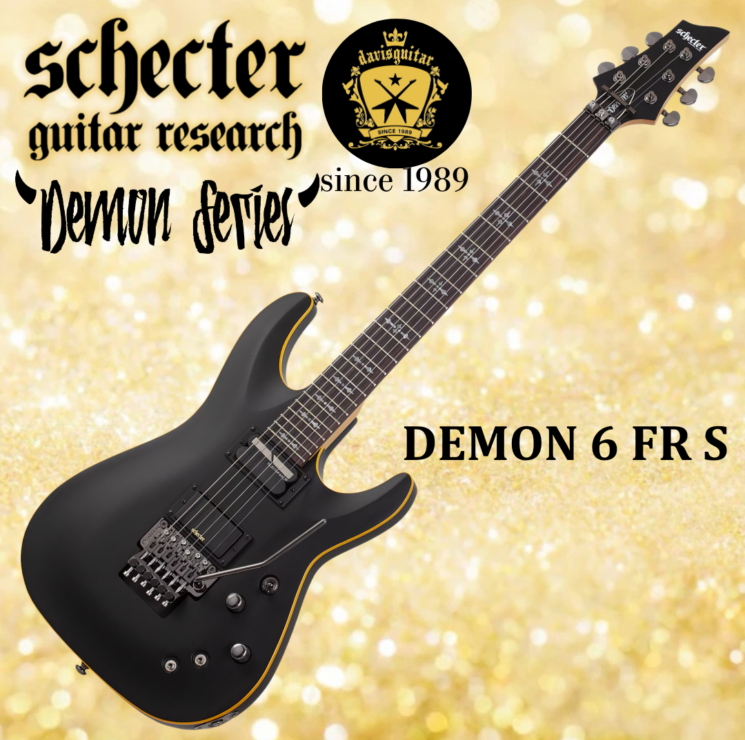 Schecter Demon-6 FR-S Sustainiac Aged Black Satin Electric Guitar