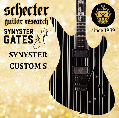 Schecter Synyster Custom-S Sustainiac Avenged Sevenfold Black Silver Pinstripes Electric Guitar