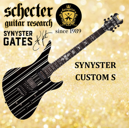 Schecter Synyster Custom-S Sustainiac Avenged Sevenfold Black Silver Pinstripes Electric Guitar