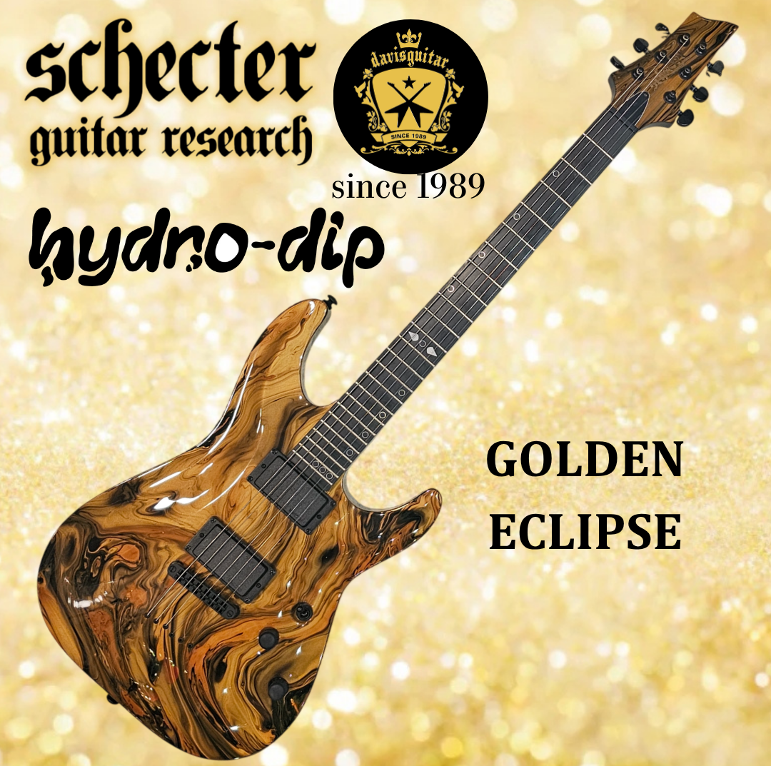 Schecter C-1 Hydro-dip Golden Eclipse Electric Guitar