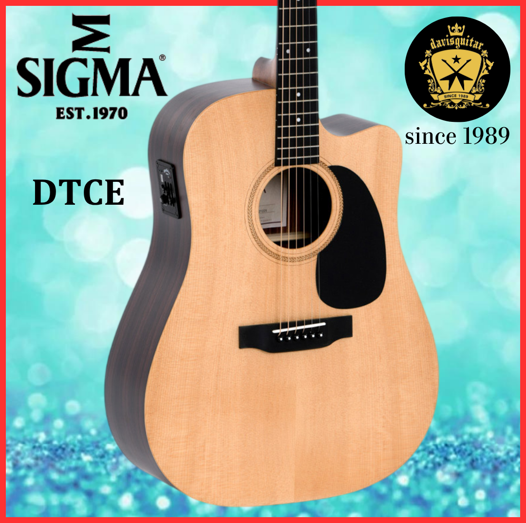 Sigma Electric Acoustic Guitar DTCE Solid Sitka Spruce top Tilia Side & Back Satin Finish