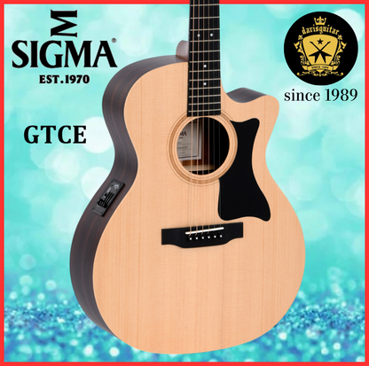 Sigma Electric Acoustic Guitar GTCE Solid Sitka Spruce top Tilia Side & Back Satin Finish