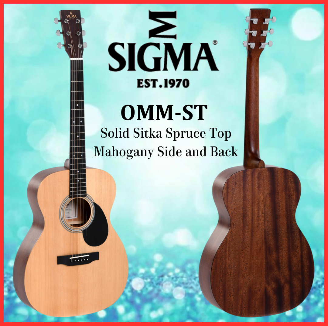 Sigma Acoustic Guitar OMM-ST Natural Satin Solid Sitka Spruce Top Mahogany Side and Back