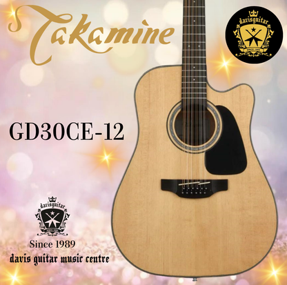Takamine GD30CE-12 NAT 12-String Acoustic Electric Guitar Solid Spruce Top