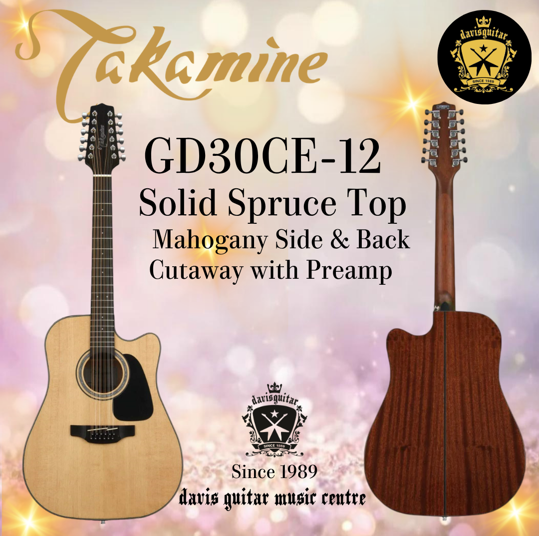 Takamine GD30CE-12 NAT 12-String Acoustic Electric Guitar Solid Spruce Top