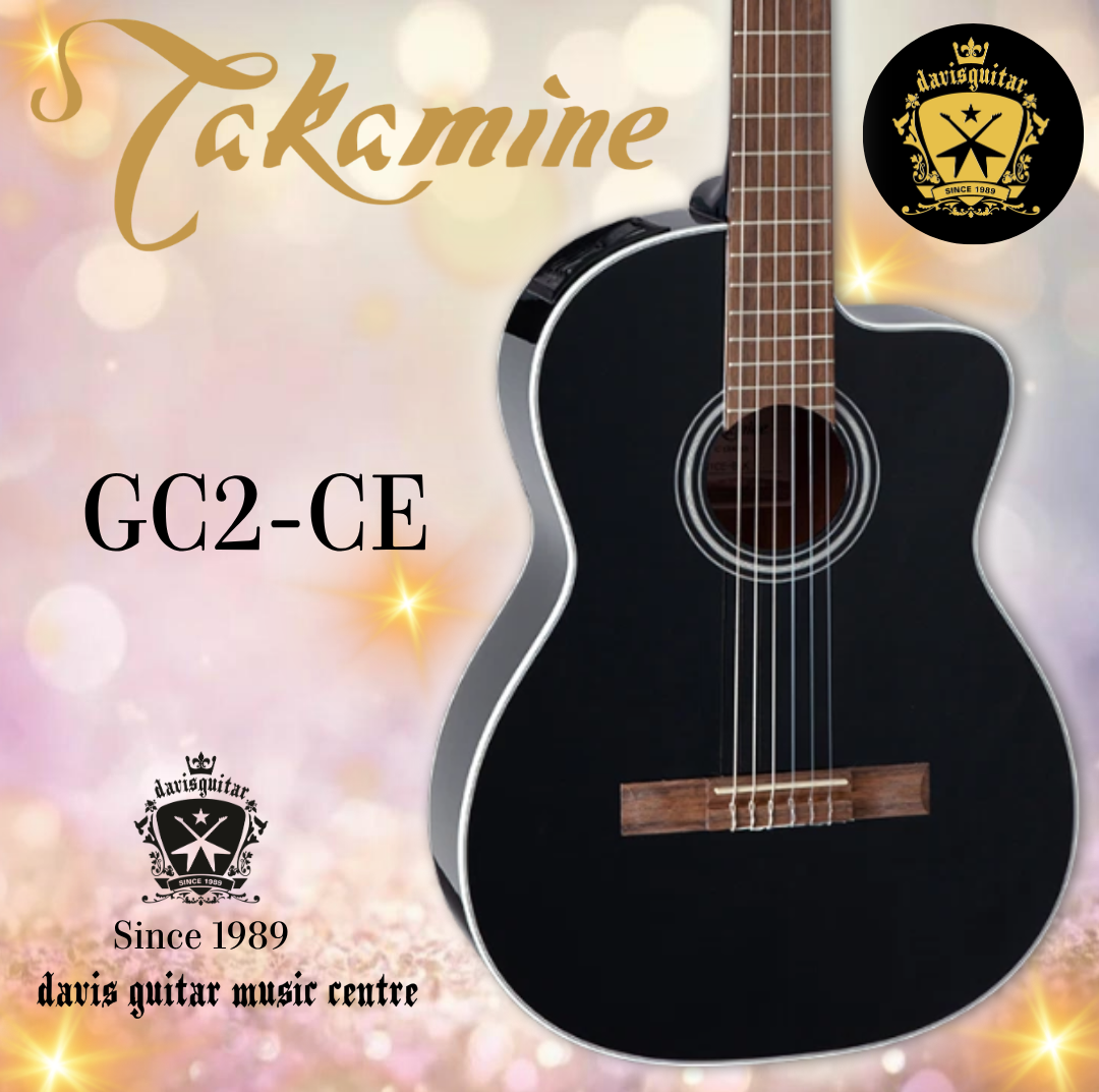 Takamine Classical Electric Guitar GC2-CE Black Spruce Top Sapele Side and Back