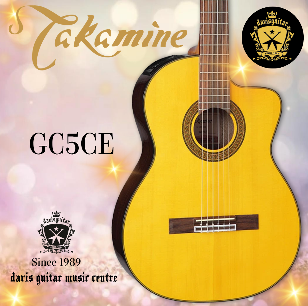 Takamine GC5CE Natural Electric Classical Guitar Solid Spruce Top Black Walnut Side and Back