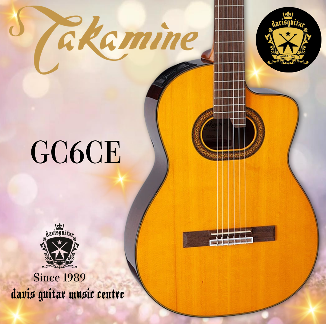 Takamine GC6-CE Natural Electric Classical Guitar Solid Spruce Top Black Walnut Side and Back