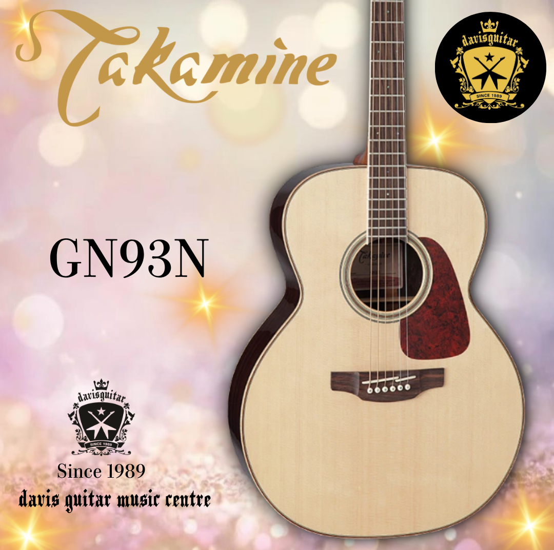 Takamine GN93N Acoustic Guitar Solid Spruce Top Black Walnut and Quilt Maple side and Back