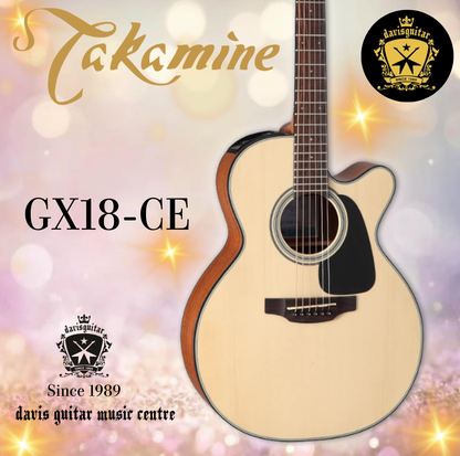 Takamine GX18CE NS Mini Acoustic Electric Guitar Solid Spruce Top and Sapele Side and Back