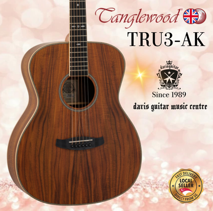 Tanglewood Acoustic Guitar TRU3-AK Kao Natural Satin Solid Top