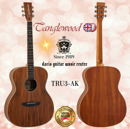 Tanglewood Acoustic Guitar TRU3-AK Kao Natural Satin Solid Top