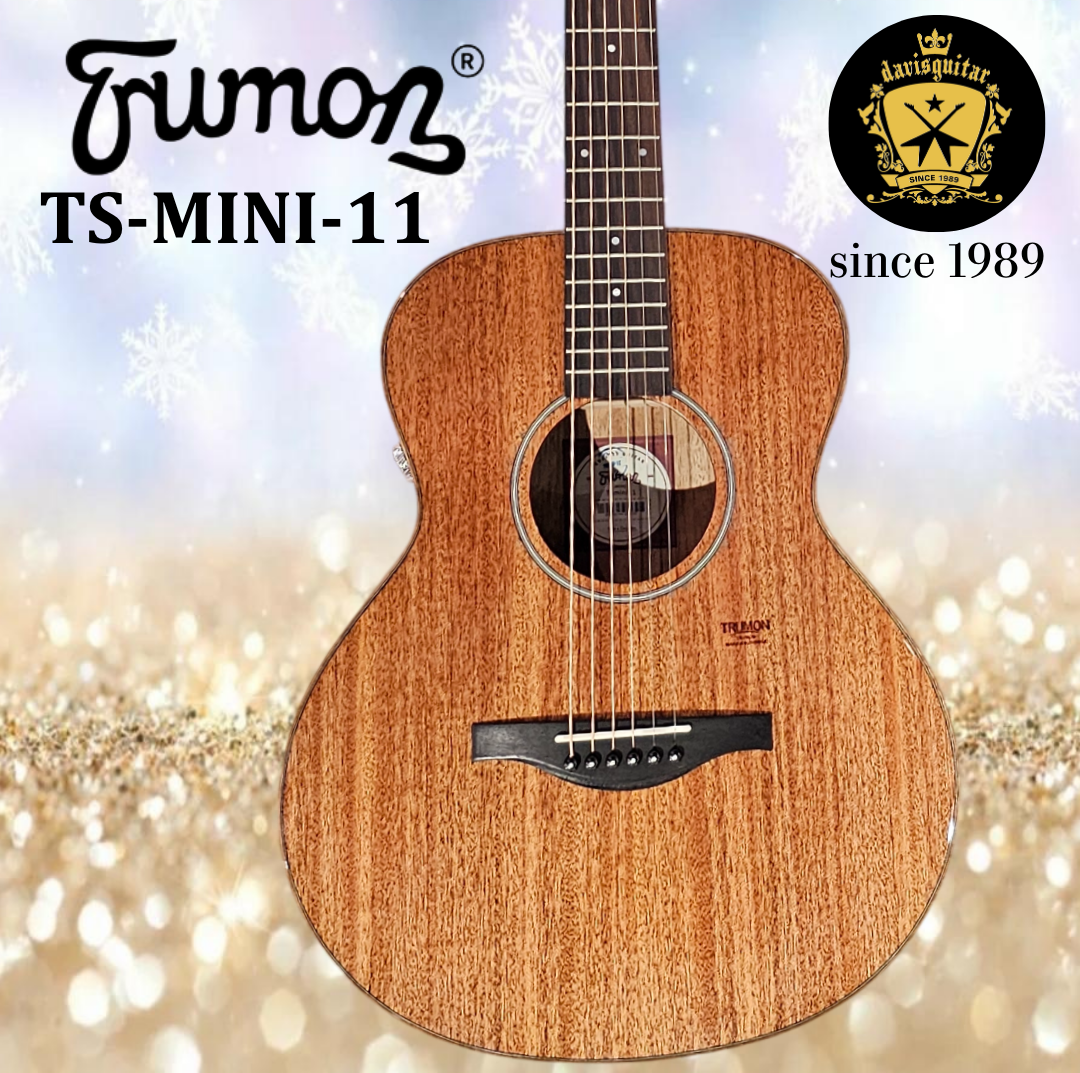 Trumon 36 Inches Acoustic Electric Guitar TS-MINI-11 Solid Mahogany Top