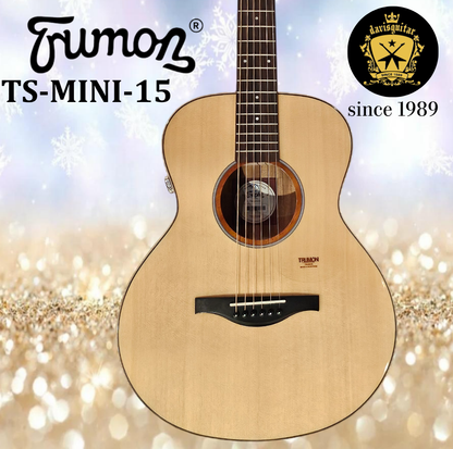 Trumon Acoustic Electric Guitar 36 Inches  TS-MINI-15 Solid Sitka Spruce Top and Mahogany Side and Back