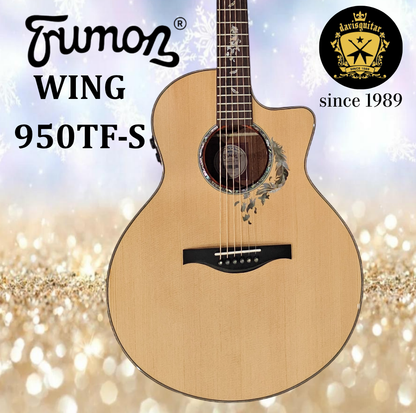 Trumon Acoustic Electric Guitar Wing 950TF-S Solid Sitka Spruce Top