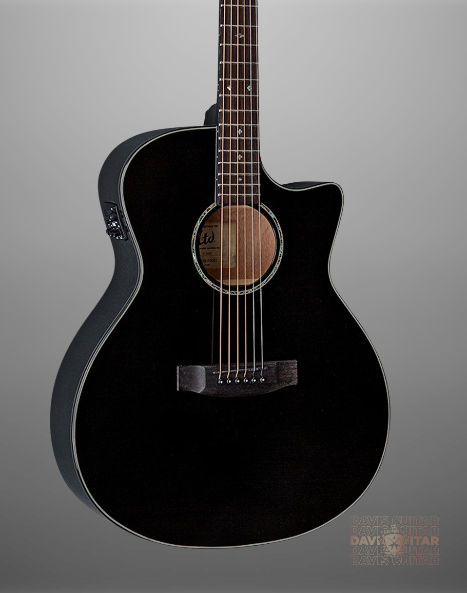 davis acoustic guitar black